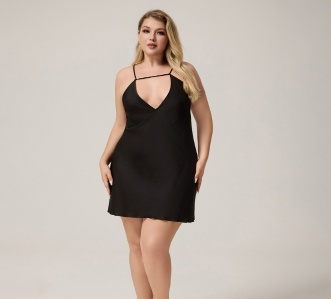 Sexy short nightgown vest V-neck