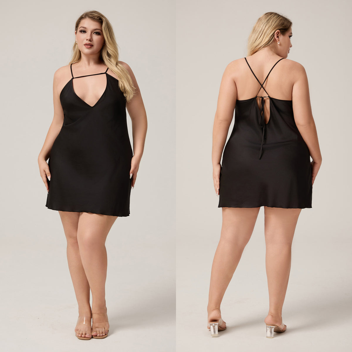 Sexy short nightgown vest V-neck