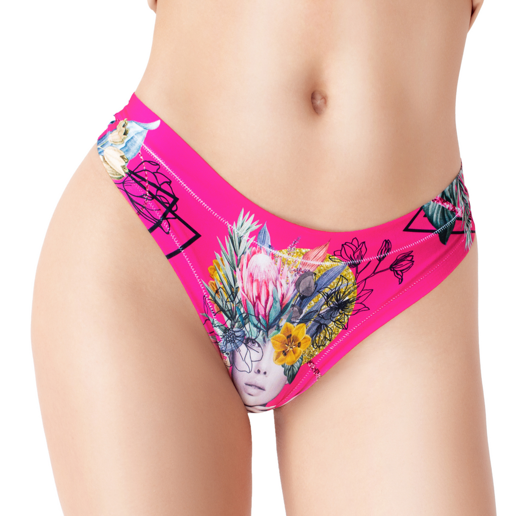 Memème Women’s Ultra-Comfortable SECRET GARDEN - Frida Pink - Panties | Breathable Cotton Crotch, Stretchy Fit