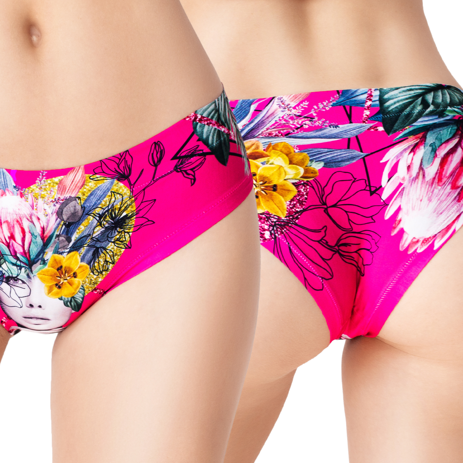 Memème Women’s Ultra-Comfortable SECRET GARDEN - Frida Pink - Panties | Breathable Cotton Crotch, Stretchy Fit