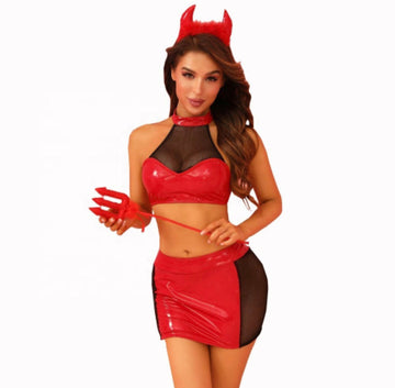 Sexy Red Devil Halloween Costume for Women