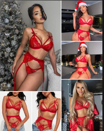 Sexy Red Garter Roleplay Costume for Women